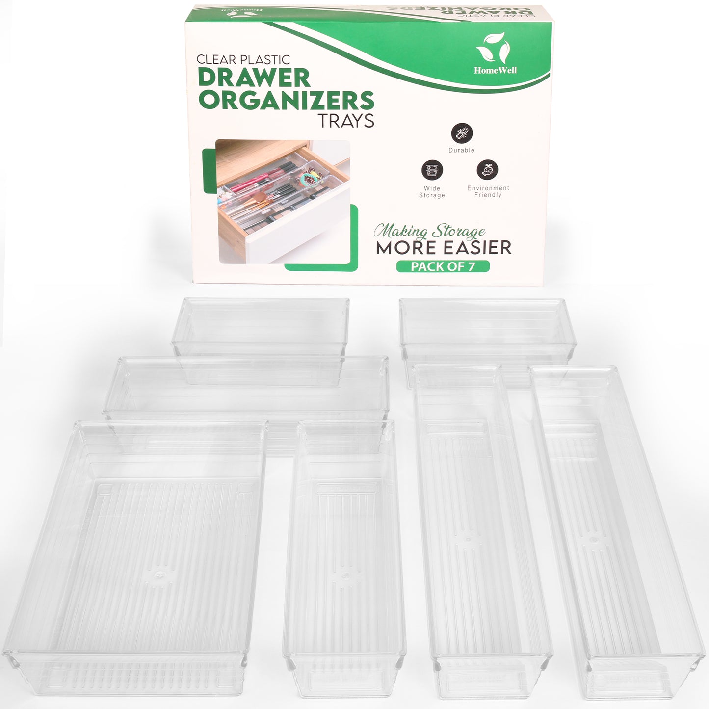 Drawer Organizer Pack of 7
