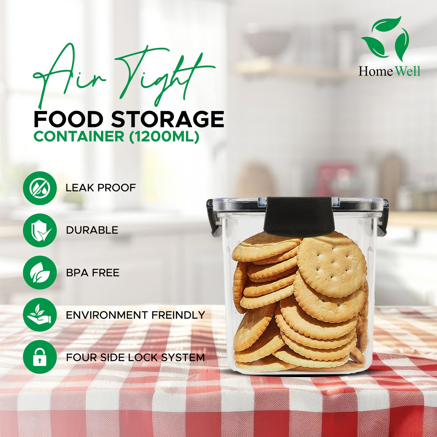 Airtight Food Storage Container 1200ml
