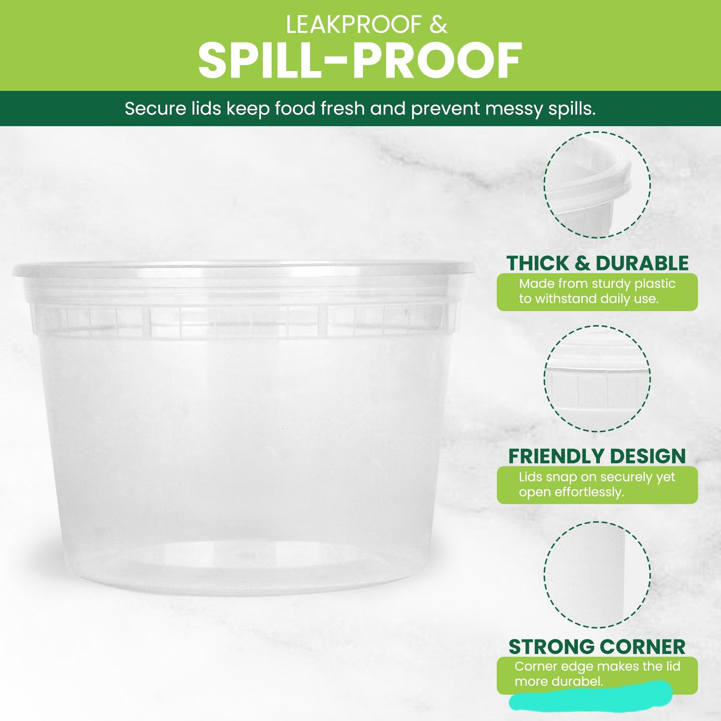 16oz Clear Deli Container Pack of 5