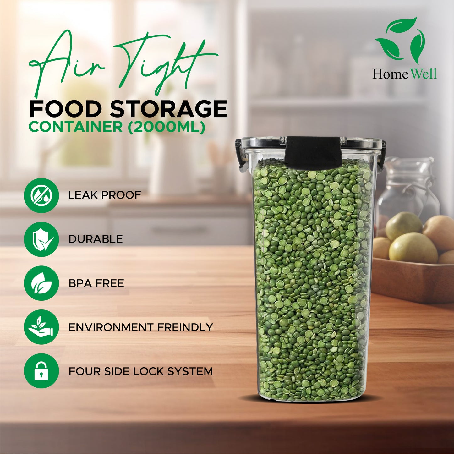 Airtight Food Storage Container 2000ml