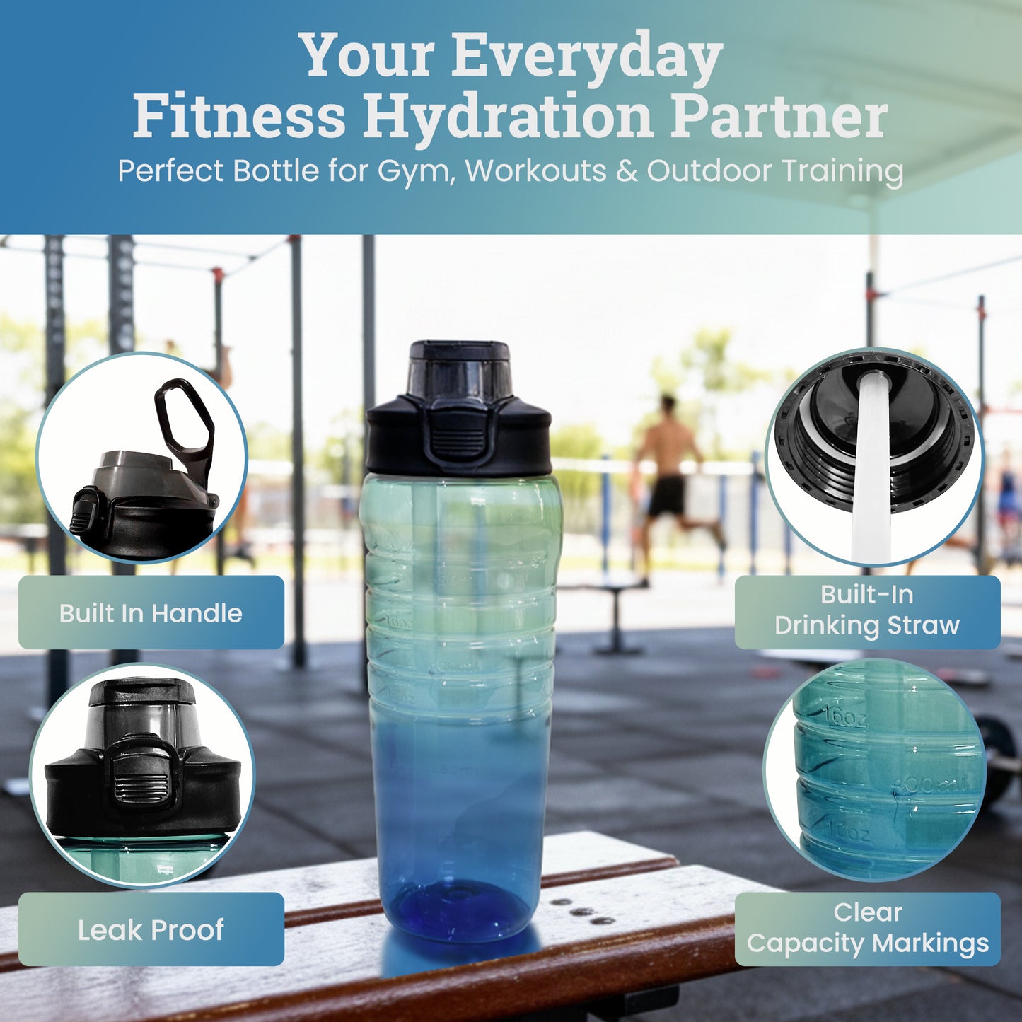 Fusion Sports Bottle 700 ml (Green + Blue)