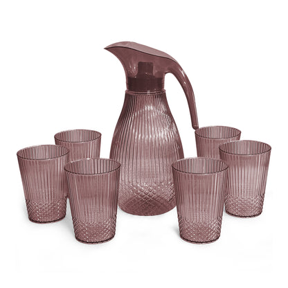 Purple Pineapple Plastic Jug 1.5L 7pcs set ( 1 jug and 6 tumblers)