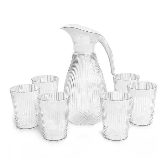 Transparent Pineapple Plastic Jug 1.5L 7pcs set ( 1 jug and 6 tumblers)