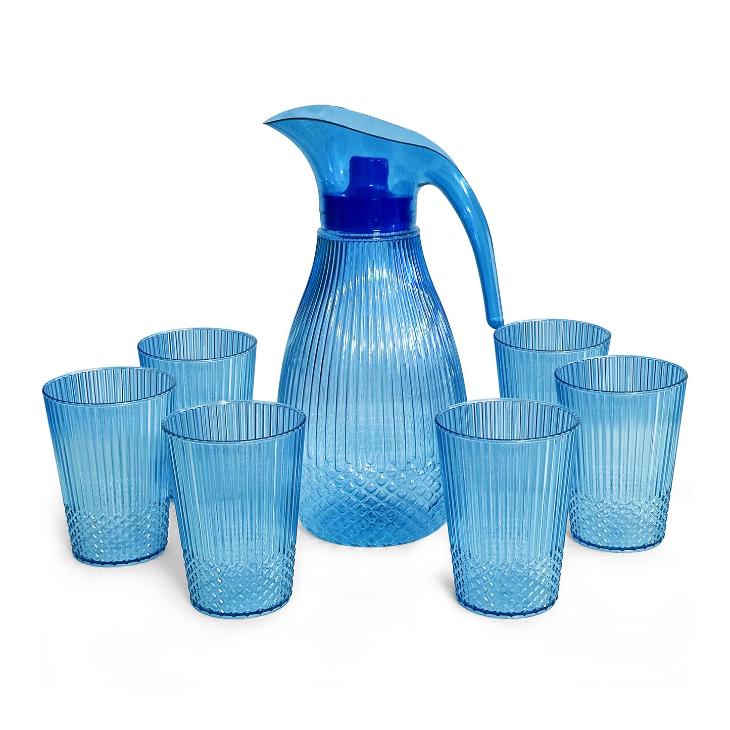Blue Pineapple Plastic Jug 1.5L 7pcs set ( 1 jug and 6 tumblers)