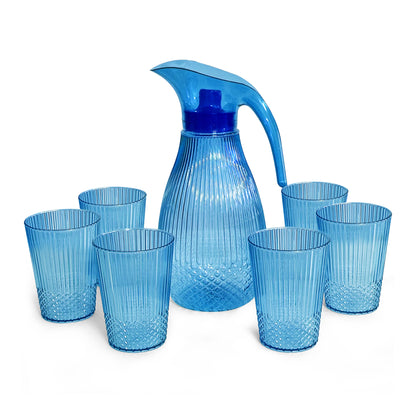 Blue Pineapple Plastic Jug 1.5L 7pcs set ( 1 jug and 6 tumblers)