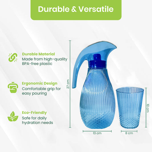 Blue Pineapple Plastic Jug 1.5L 7pcs set ( 1 jug and 6 tumblers)