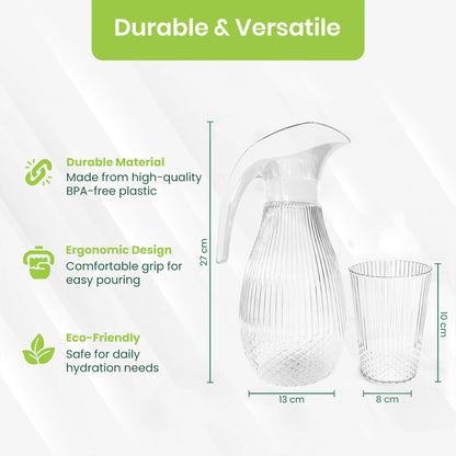 Transparent Pineapple Plastic Jug 1.5L 7pcs set ( 1 jug and 6 tumblers)