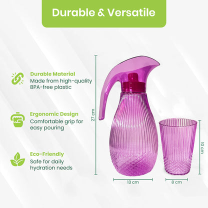 Pink Pineapple Plastic Jug 1.5L 7pcs set ( 1 jug and 6 tumblers)