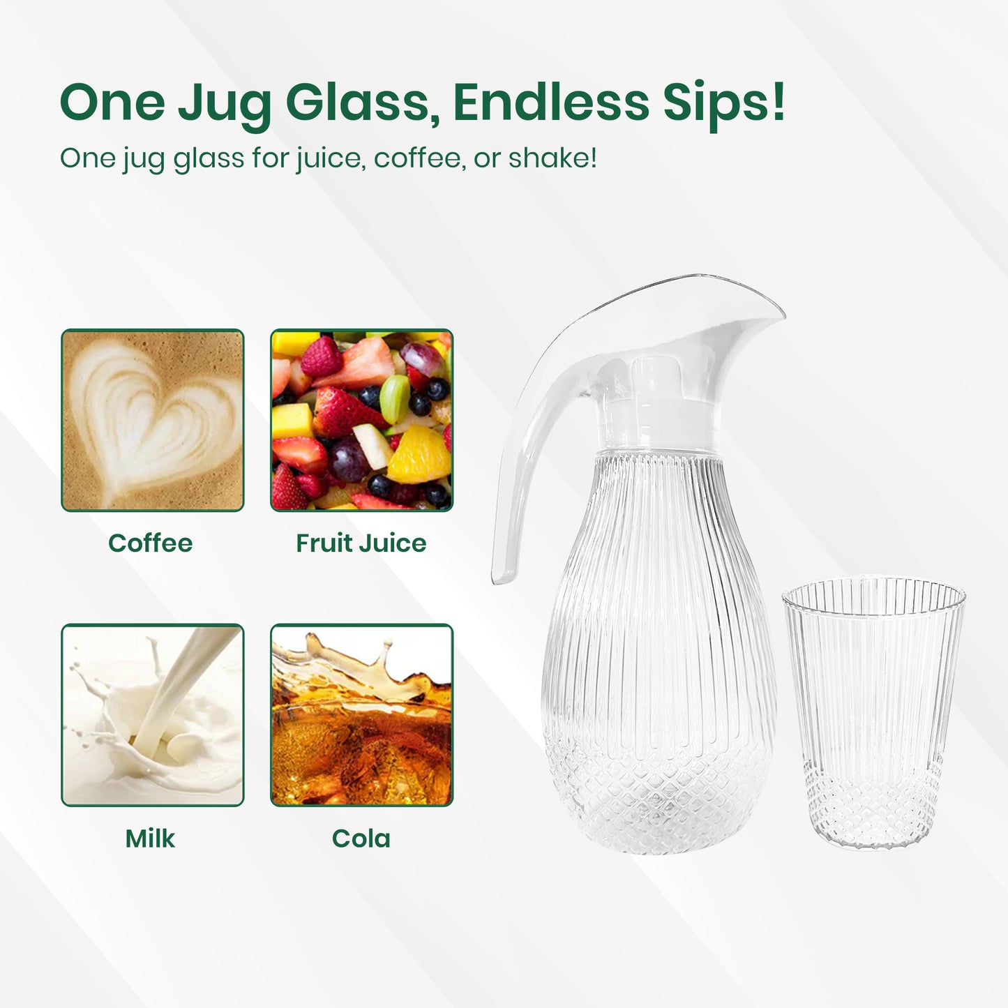 Transparent Pineapple Plastic Jug 1.5L 7pcs set ( 1 jug and 6 tumblers)
