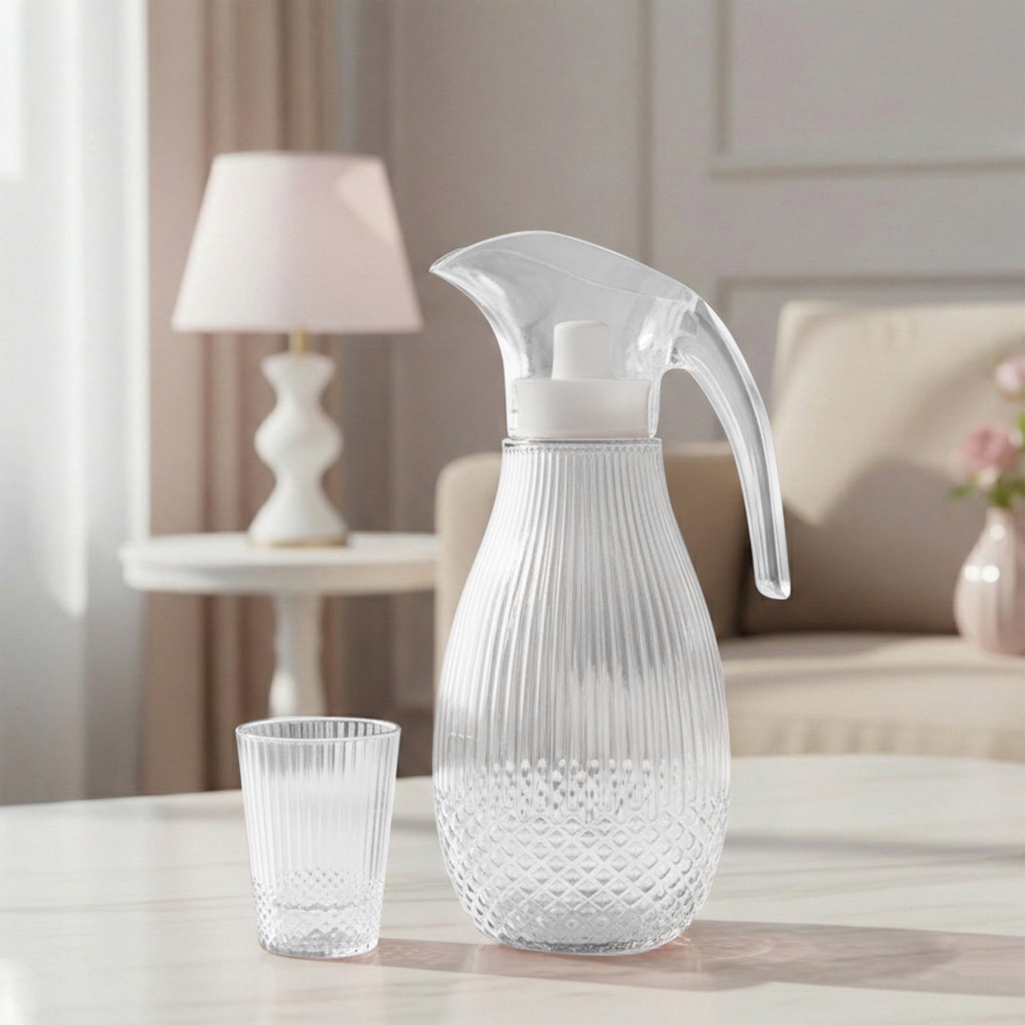 Transparent Pineapple Plastic Jug 1.5L 7pcs set ( 1 jug and 6 tumblers)