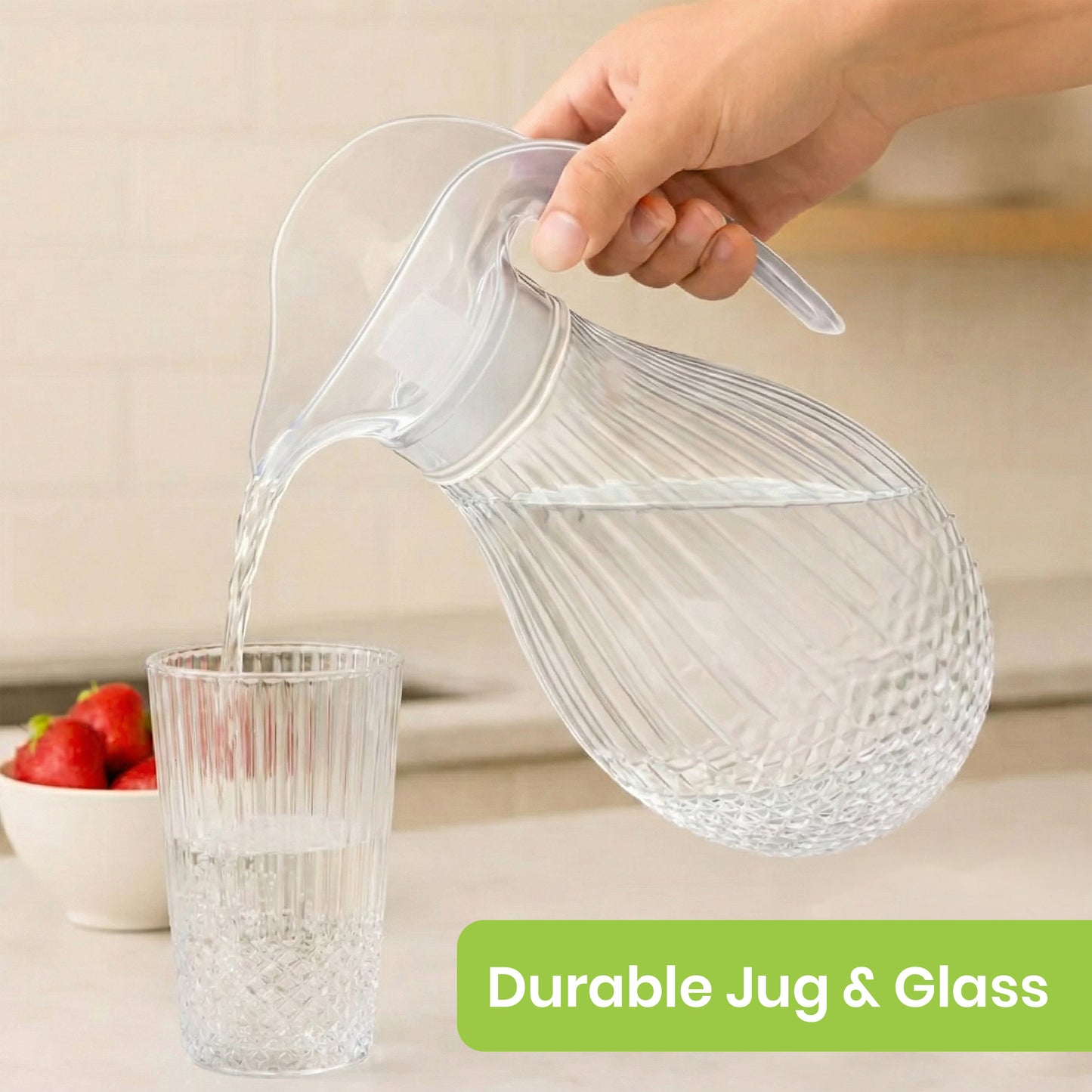 Transparent Pineapple Plastic Jug 1.5L 7pcs set ( 1 jug and 6 tumblers)