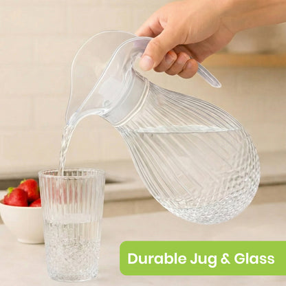 Transparent Pineapple Plastic Jug 1.5L 7pcs set ( 1 jug and 6 tumblers)