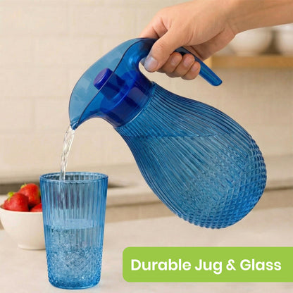 Blue Pineapple Plastic Jug 1.5L 7pcs set ( 1 jug and 6 tumblers)