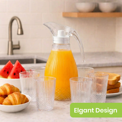 Transparent Pineapple Plastic Jug 1.5L 7pcs set ( 1 jug and 6 tumblers)