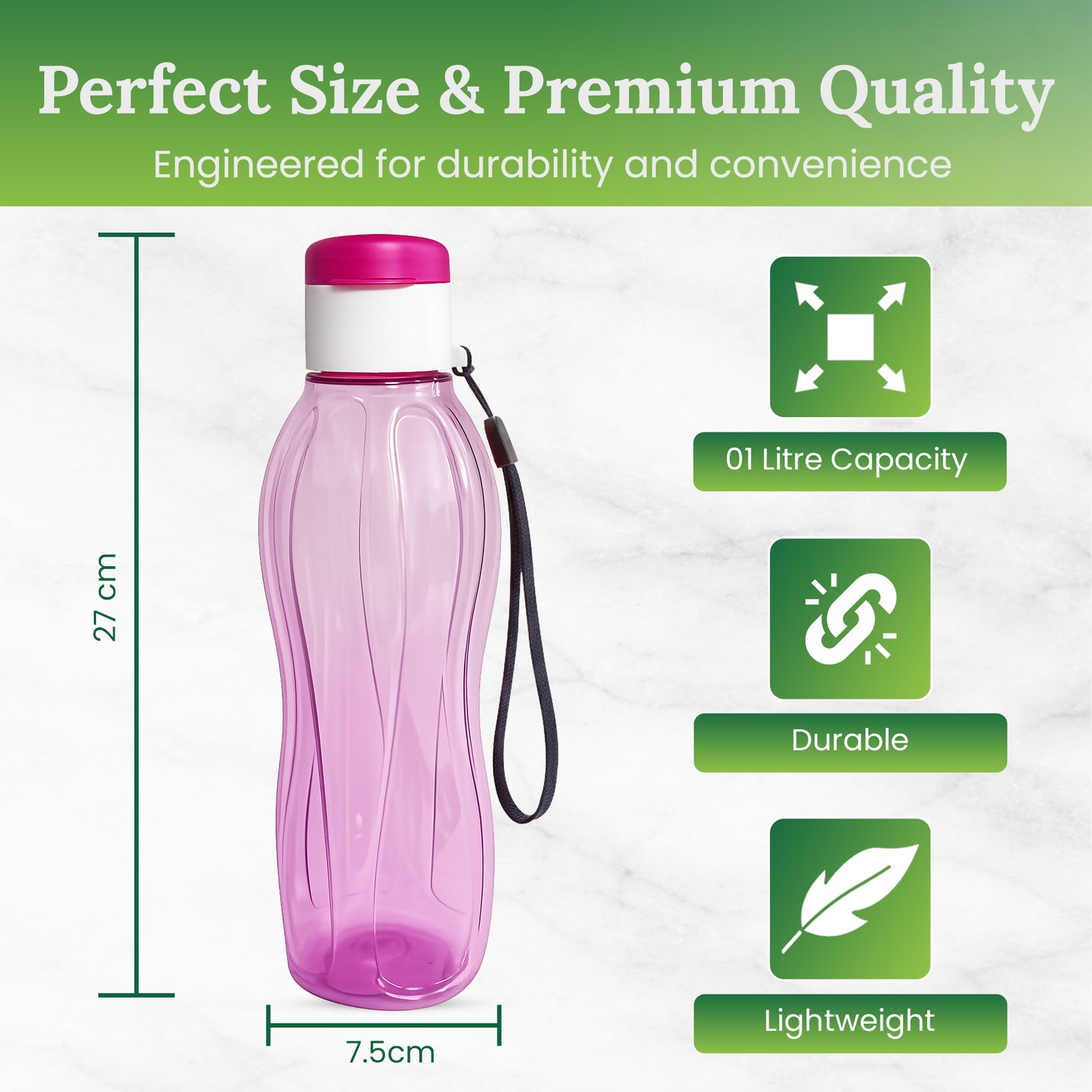 Aqua Fresh Bottle 1 Ltr (Pink)