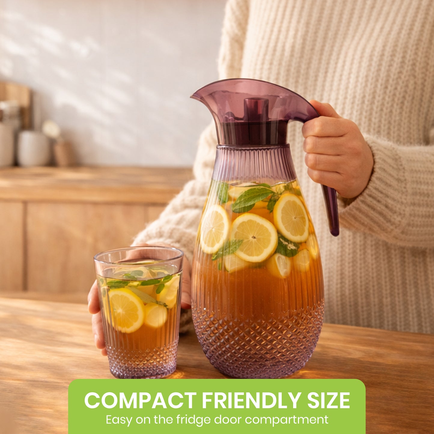 Purple Pineapple Plastic Jug 1.5L 7pcs set ( 1 jug and 6 tumblers)