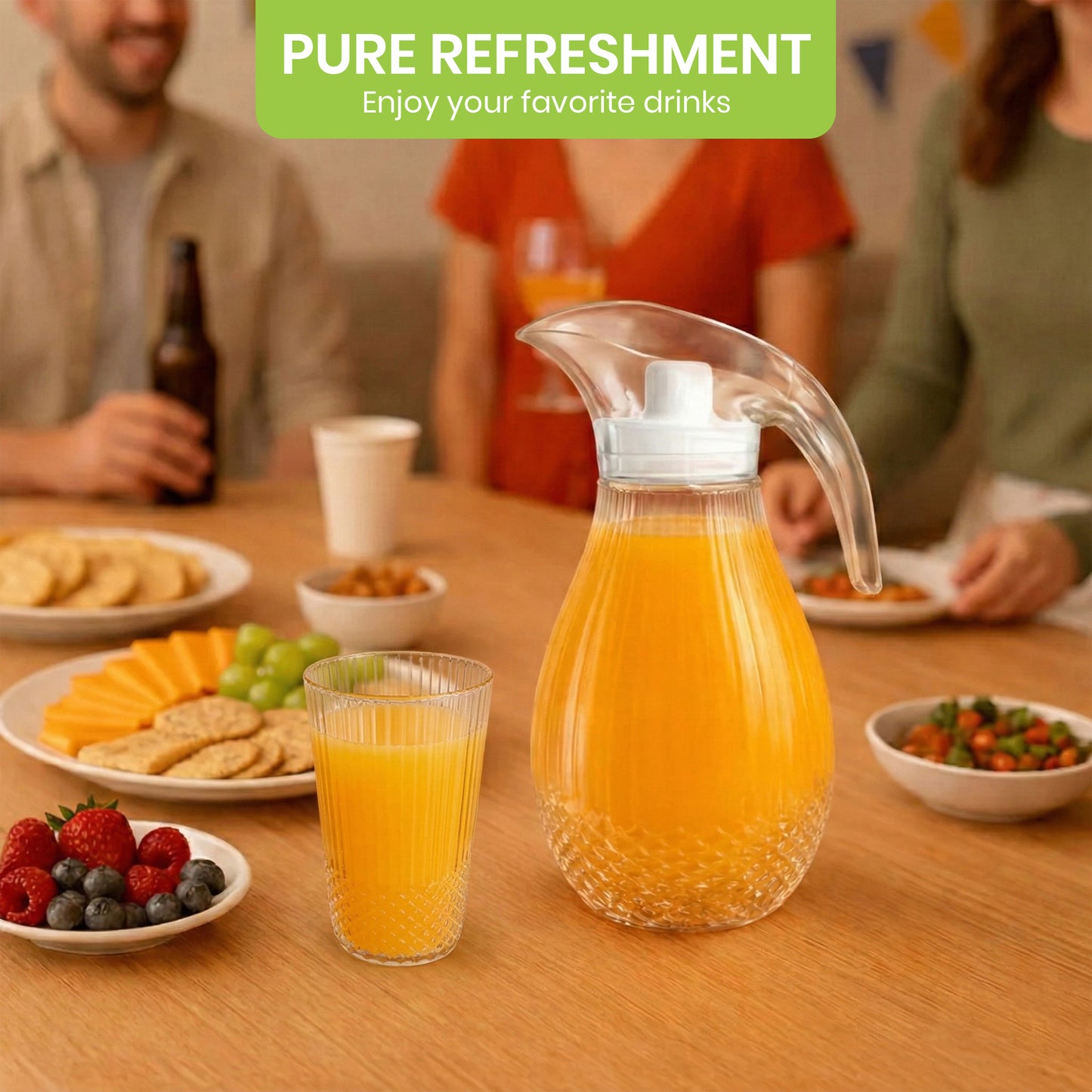 Transparent Pineapple Plastic Jug 1.5L 7pcs set ( 1 jug and 6 tumblers)